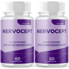 (2 Pack) Nervocept Natural Super Nerve Supplement Nervo Cept 120 Capsules