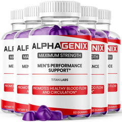 (5 Pack) AlphaGenix Male Gums Advanced Support Supplement Alpha Genix 300 Gummies