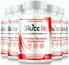 (5 Pack) GlucoLite Supplement Advanced Pills for Blood Sugar Stability 300 Capsules - ARMOLEY