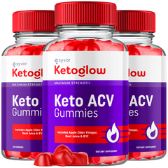 Keto Glow ACV Gummies 1000MG KetoGlow Formula Max Vitamin (3 Pack - 180 Gummies)