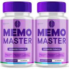 (2 Pack) Memo Master Nootropic All Natural Formula Brain Supplement 120 Capsules