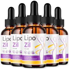 (5 Pack) Lipozil Drops Advanced Health & Fitness Formula Lipo Zil, 150 Servings