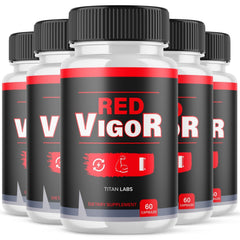 (5 Pack) Red Vigor Pills Advanced Male Support Supplement RedVigor 300 Capsules