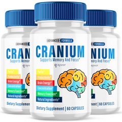 Cranium Advanced Nootropic Formula Supplement Brain Health Support (3 Pack-180 Capsules)