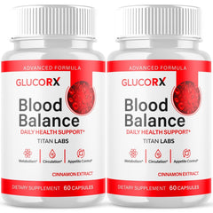 (2 Pack) GlucoRX Advanced Blood Health Support Supplement Gluco RX 120 Capsules