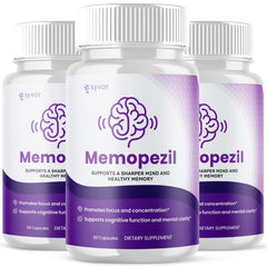(3 Pack) Memopezil All Natural Brain Supplement Memo Pezil 180 Capsule