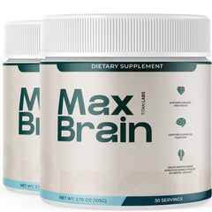 (2 Pack) Max Brain Powder Natural Brain Support Supplement MaxBrain 60 Servings