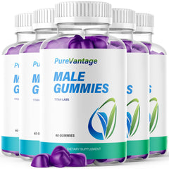 (5 Pack) Pure Vantage ACV Gummys Male Health Support Supplement 300 Gummies