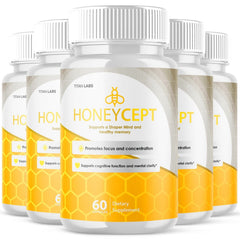 (5 Pack) Honeycept All Natural Brain Supplement Honey Cept 300 Capsule