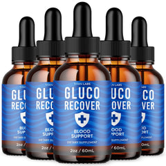 (5 Pack) Gluco Recover Blood Support Drops GlucoRecover Supplement 150 Servings
