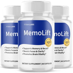 (3 Pack) MemoLift Pills - Brain Health & Cognitive Support Supplement 180 Capsules