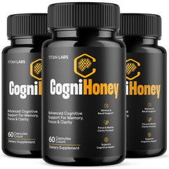 (3 Pack) CogniHoney Pills - Brain Health & Cognitive Support Supplement 180 Capsules
