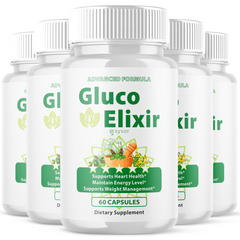 GlucoElixir Supplement Pills (5 Pack-300 Capsules)