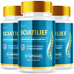 Sciatilief Advanced Nerve Support Formula Maximum Strength Vitamin (3 Pack-180 Capsules)