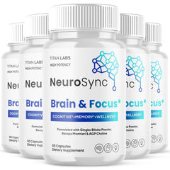 (5 Pack) Neurosync Pills Natural Brain Supplement Neuro Sync 300 Capsules