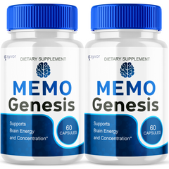 (2 Pack) Memo Genesis Nootropic All Natural Formula Brain Supplement 120 Capsules