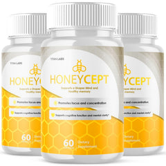 (3 Pack) Honeycept All Natural Brain Supplement Honey Cept 180 Capsule