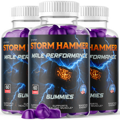 (3 Pack) Storm Hammer Male Gummys Advanced StormHammer Max Vitamin 180 Gummies
