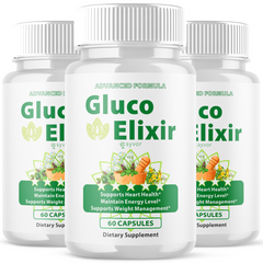 Gluco Elixir Supplement Pills (3 Pack-180 Capsules)