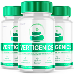 Vertigenics Advanced Formula Brain Health Support (3 Pack-180 Capsules)
