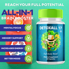 Detoxall 17 Pills, Detoxall 17 Brain Boosting (5 Pack - 300 Capsules)