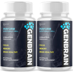 (2 Pack) Genbrain All Natural Brain Supplement Gen Brain 120 Capsules