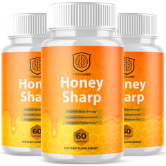 (3 Pack) Honey Sharp Natural Brain Supplement HoneySharp 180 Capsules