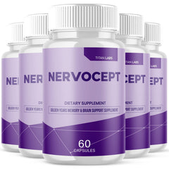 (5 Pack) Nervocept Natural Super Nerve Supplement Nervo Cept 300 Capsules