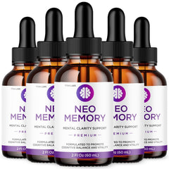 (5 Pack) Neo Memory Brain Health Support Drops NeoMemory 300 Servings