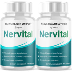 (2 Pack) Nervital Natural Nerve Support Vitamin Formula 120 Capsules