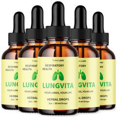 (5 Pack) Lungvita Drops Advanced Lungs Support Formula Lung Vita 150 Servings