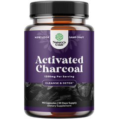 Cleanse and Detox Activated Charcoal Capsules Purifying 1200mg Per Serving 90ct