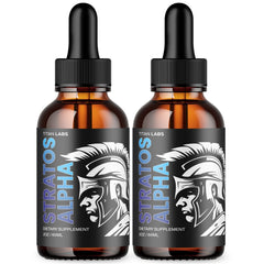 (2 Pack) Stratos Alpha Male Support Drops Advanced StratosAlpha 60 Servings