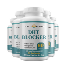 5-Pack Simply Revival DHT Blocker - Promote Healthy Hair Growth - 300 Capsules