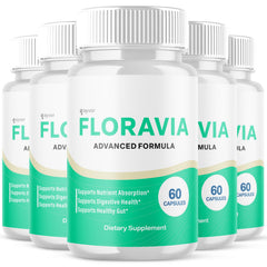 (5 Pack) Floravia Probiotic Support Gut Health & Digestive Function 300 Capsules