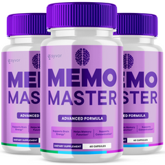 Memo Master Nootropic All Natural Formula Brain Supplement (3 Pack - 180 Capsules)