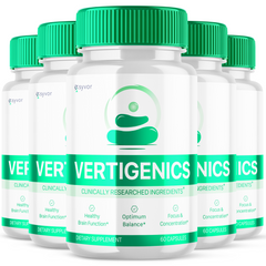 Vertigenics Advanced Formula Brain Health Support (5 Pack-300 Capsules)