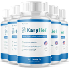 (5 Pack) Karylief Advanced Ear Health Support Kary Lief Formula Max 300 Capsules
