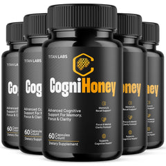 (5 Pack) CogniHoney Pills - Brain Health & Cognitive Support Supplement 300 Capsules